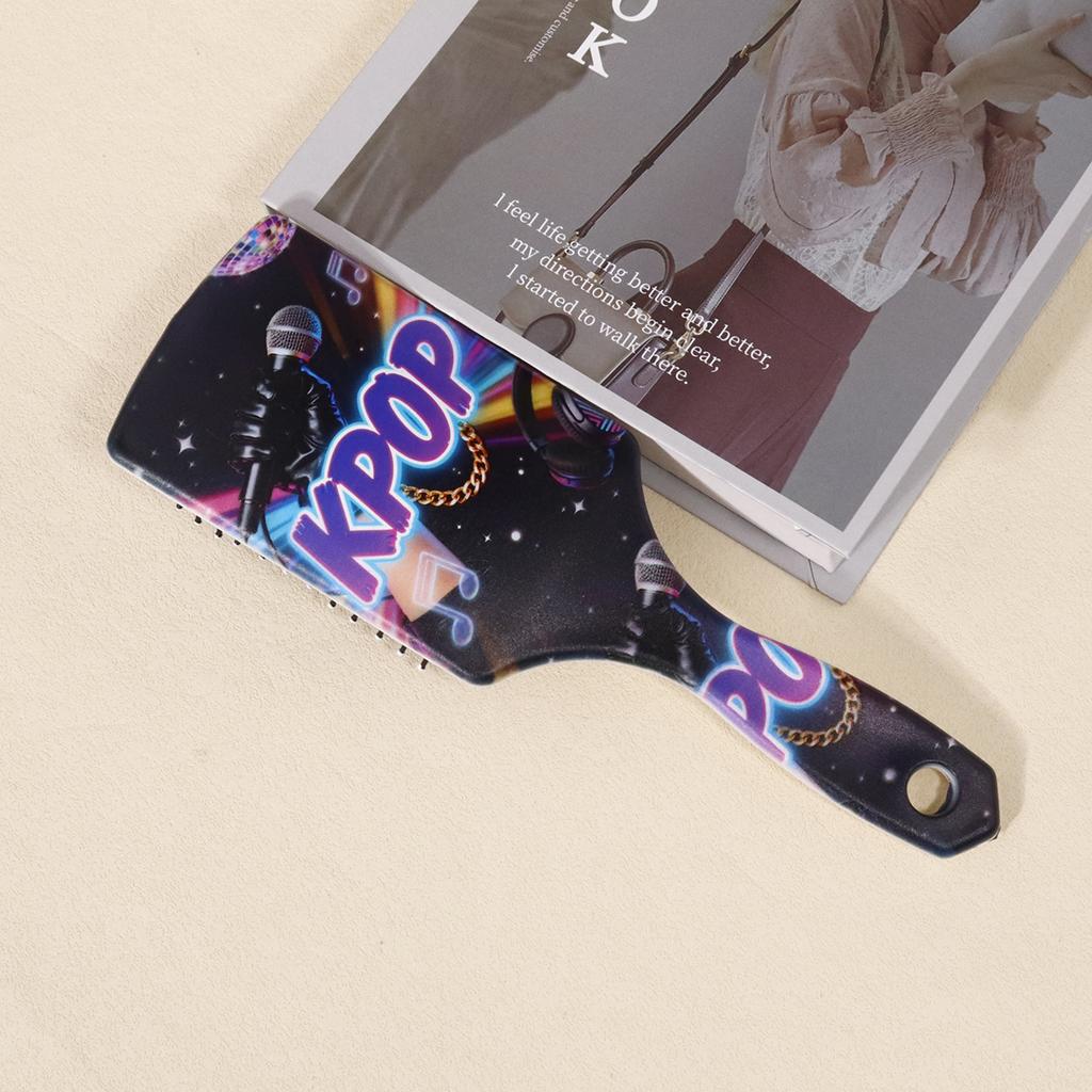 1pc KPOP Music Themed Air Cushion Hair Comb - Anti-static, ABS Plastic Handle and Nylon Bristles, Special for Real Hair Wigs