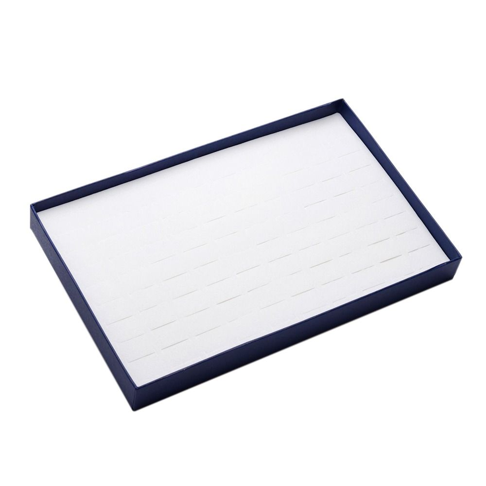 

Подставка для серег и колец, бумажный лоток для ювелирных изделий с губкой, новый кейс для хранения ювелирных изделий синий