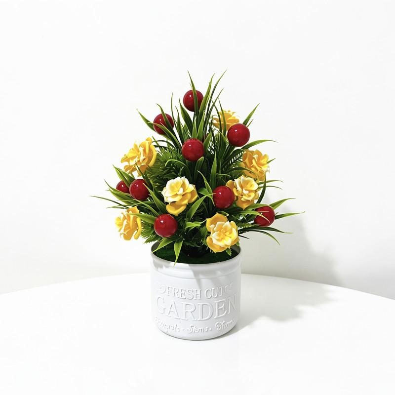 Rose Flower Tree Faux Plant With Plastic Material For Wedding And Home Decor