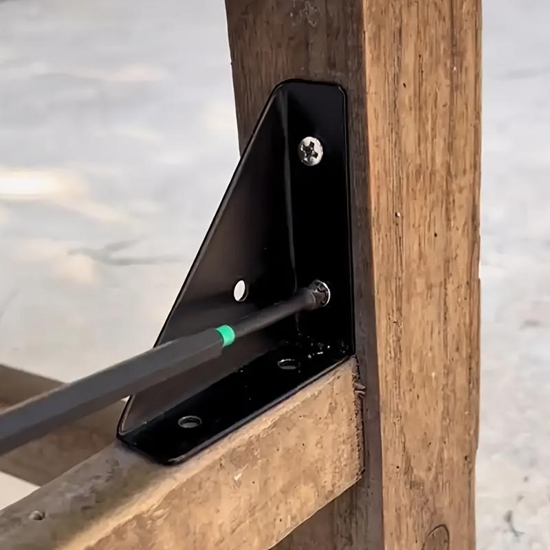 10pcs Heavy-Duty Iron L-Brackets: 90 Degree Angle Support, 1.3mm Thick Corner Braces for Durable Furniture Reinforcement, Screwless Design