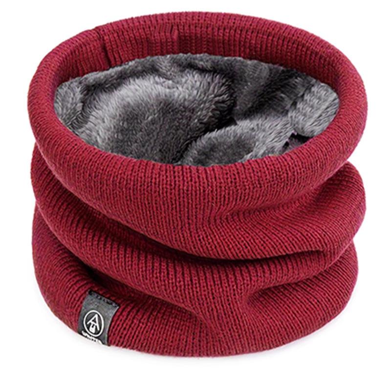 Unisex Fleece-Lined Knit Neck Warmer: Versatile Winter Snood & Cycling Face Mask
