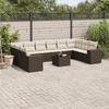 Vidaxl 11-Cz. Garden Furniture Set With Cushions, Brown, PE Rattan