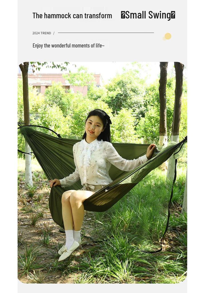 Quick Open Mosquito Net Hammock for Outdoor Camping - Single or Double Person, Anti-Rollover Design with Nisi Fabric.