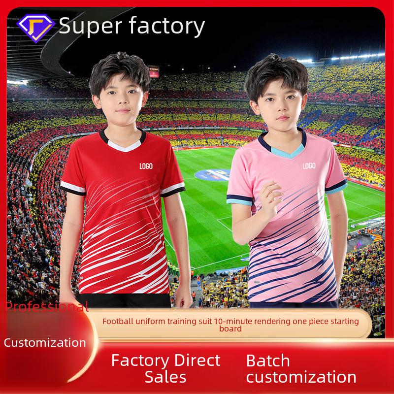 Schnelltrocknender, atmungsaktiver Fußball-Trainingstrikotanzug für Kinder – schweißabsorbierende Mannschaftsuniform für Jungen