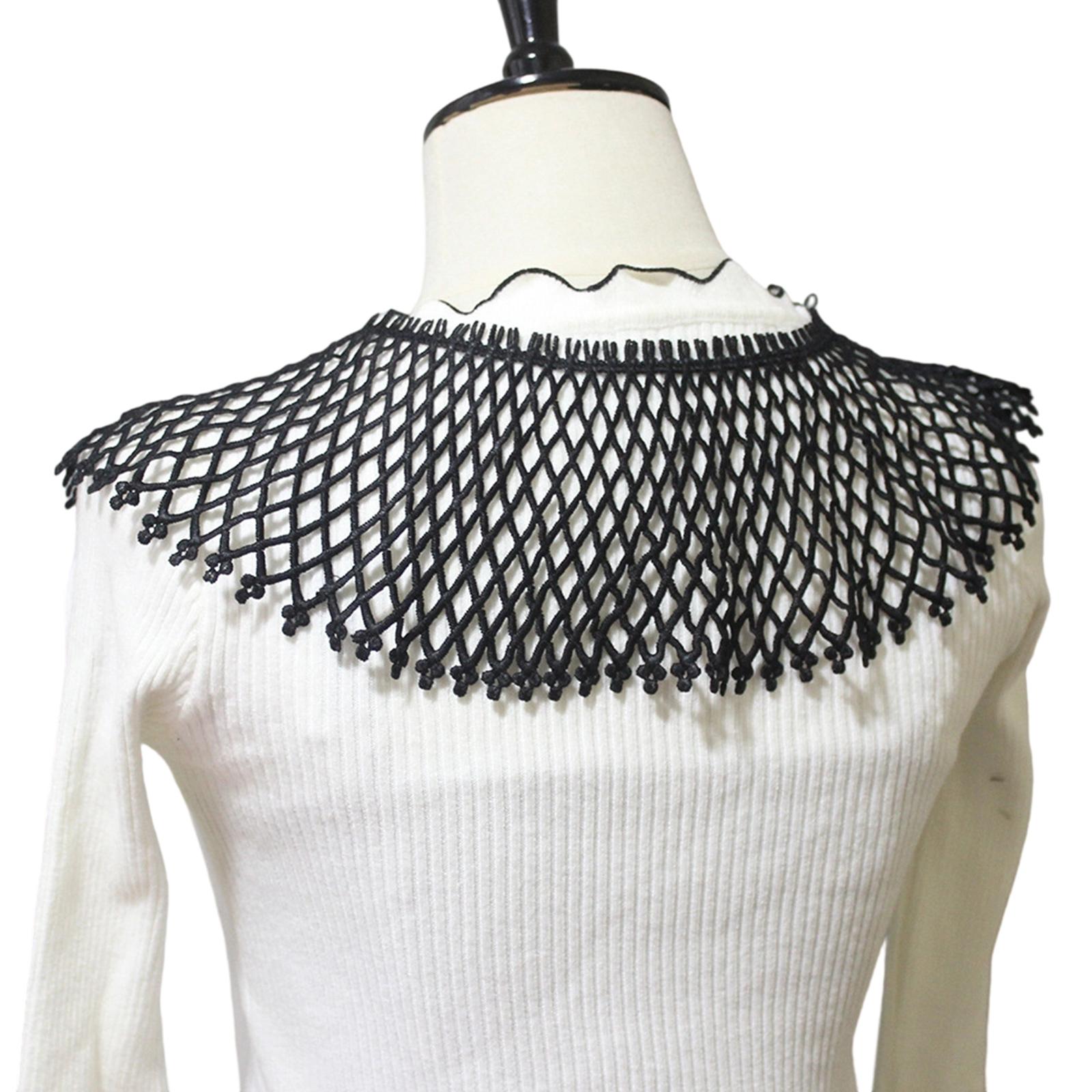 

Hollowout False Collar Breathable Neck Shawl Fashion Detachable Collar Accessory For Formal Casual Wear Outfit Enhancer чёрный