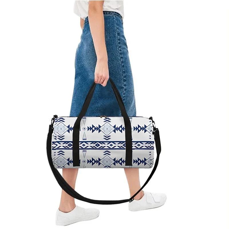 Blue Stripe Design Large Capacity Luggage Bag for Boy and Girls Best Gifts 2D Flat Cartoon Travel Duffels Hand Bag for Children