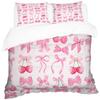 Bowknot Decoration Soft Duvet Cover Set Twin Double Sized Dimensions for Young Girls Dreamy Princes Style Children Kids Beding Set Kawai Bow Warm