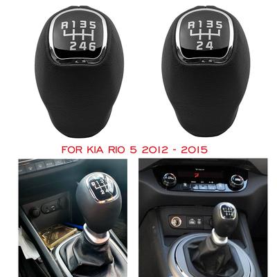 Leather Gear Shift Knob Lever Shifter Handball For Kia RIo Pride RIO 5 2012 2013 2014 2015  Car Styling Accessories