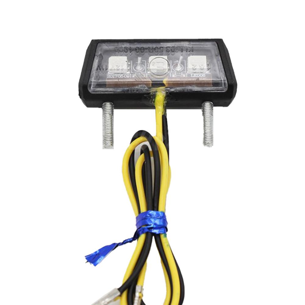 12V Motor LED License Plate Light LED Rear Tail Number Light Universal Plastic White Light Indicators Motorbike Part