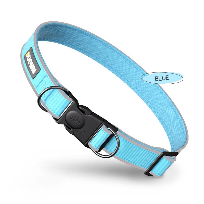 

Классический нейлоновый светоотражающий ошейник для собак больших, средних и маленьких пород, регулируемый ошейник для домашних животных с D-образным кольцом и быстрой пряжкой для кошек и собак L neck 54-66cm