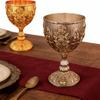 Artistic Zinc Alloy Alcohols Glass With Luxurious Embossed Detailing Retro Art Wine Glass For Wine Tasting Event