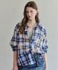 MAXZA Vintage Washed Check Loose Fit Shirt
