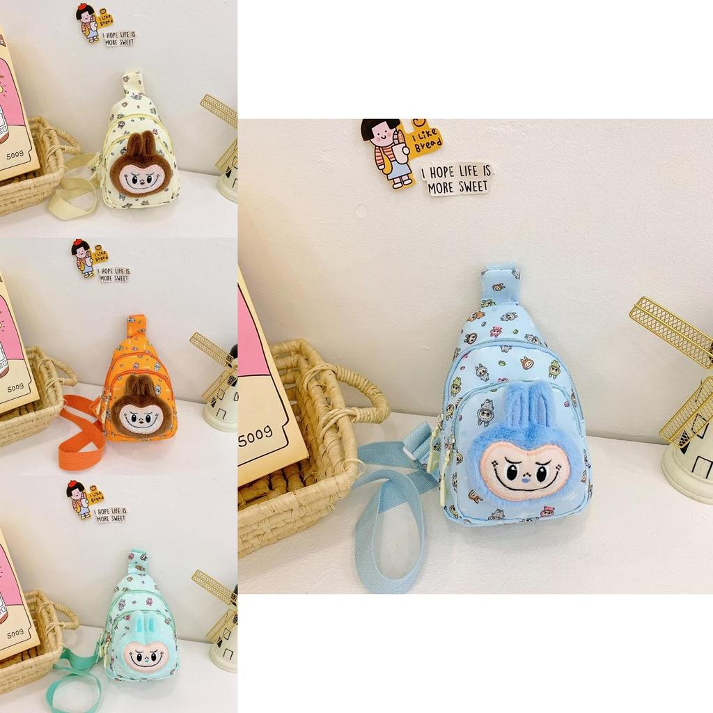 Lightweight And Fashionable Cartoon Kids Sling Bag With Soft Plush Accents For Occasion Any