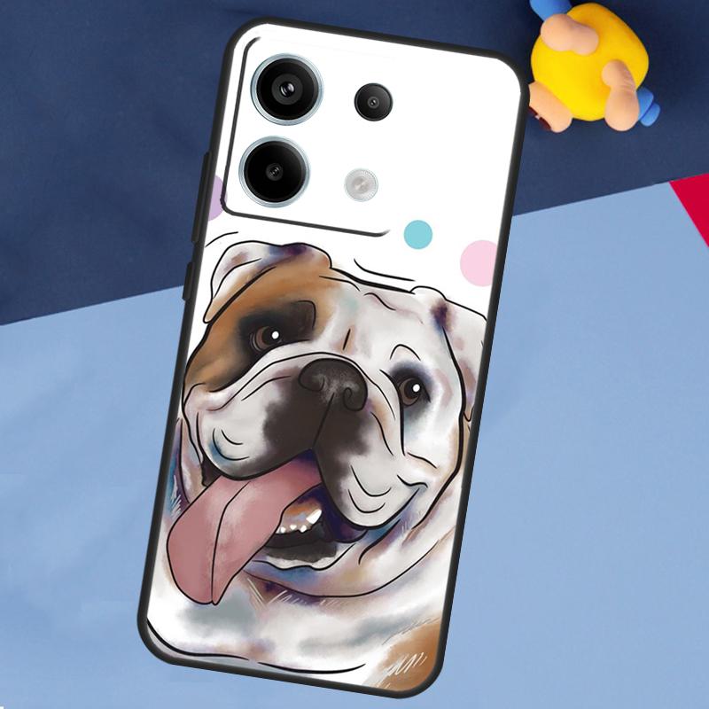 British Bulldog Case For Xiaomi Redmi Note 13 Pro 12 11 8 9 10 Redmi Note 12S 11S 10S 9S 10C 12C 13C Cover