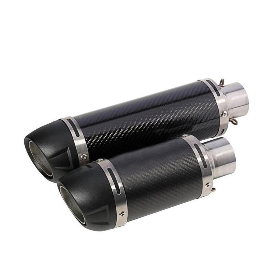 51mm Universal Motorcycle Exhaust Modified Scooter Exhaust Glossy Carbon Fiber