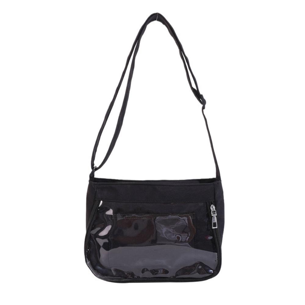 Klare transparente Tasche Itabag Einfarbige verstellbare Schultergurte Damen Umhängetasche JK Große Kapazität Leinwand-Umhängetasche