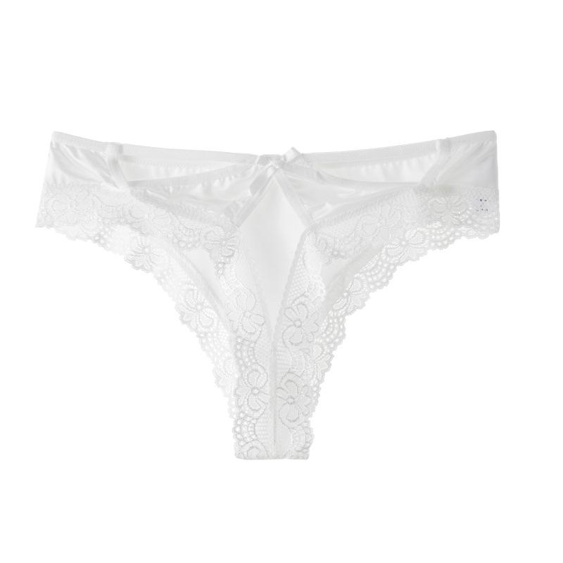 Lady Summer New Style Sexy Hollow Ice Silk Without Trace Low Waist Triangle Briefs