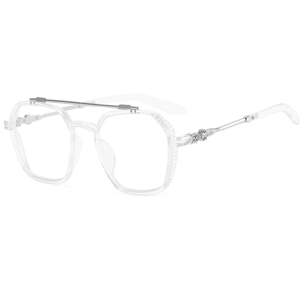Hip Hop Punk Computer Glasses Frame Women Men Anti Blue Light Polygon Eyewear Blocking Glasses Optical Spectacle Eyeglass