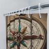 Vintage Compass Shower Curtain Nautical Decor For Bathroom Waterproof Fabric 3D Printing Pattern
