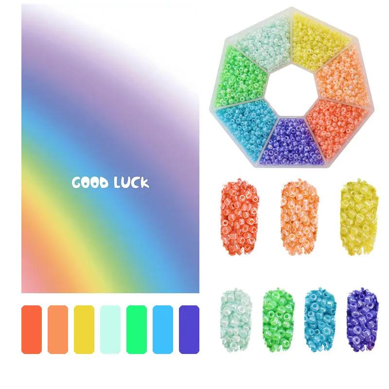 2mm Glass Seed Beads Kit Bracelet Making Kit Small Beads Assortment Colors Craft Loose Beads for Jewelry Making DIY Art Crafts