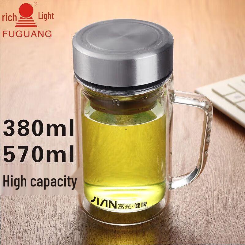 

Fuguang Double-Wall Borosilicate Glass Tea Infuser Mug
