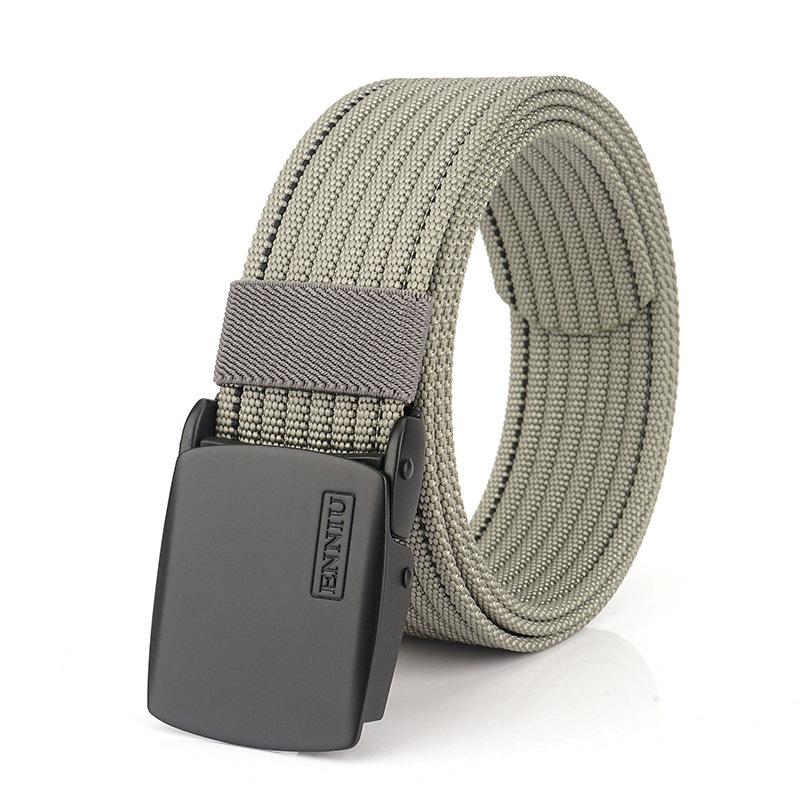 Neuer Pendlergürtel für Herren mit automatischer Schnalle aus Nylon, vielseitiger, dicker Doppelschichtgürtel für die Freizeit im Freien