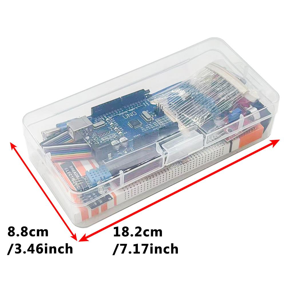 Starter Kit for Arduino Uno R1 Breadboard Basic simple learning kit, sound/water level/humidity/distance detection, LED control