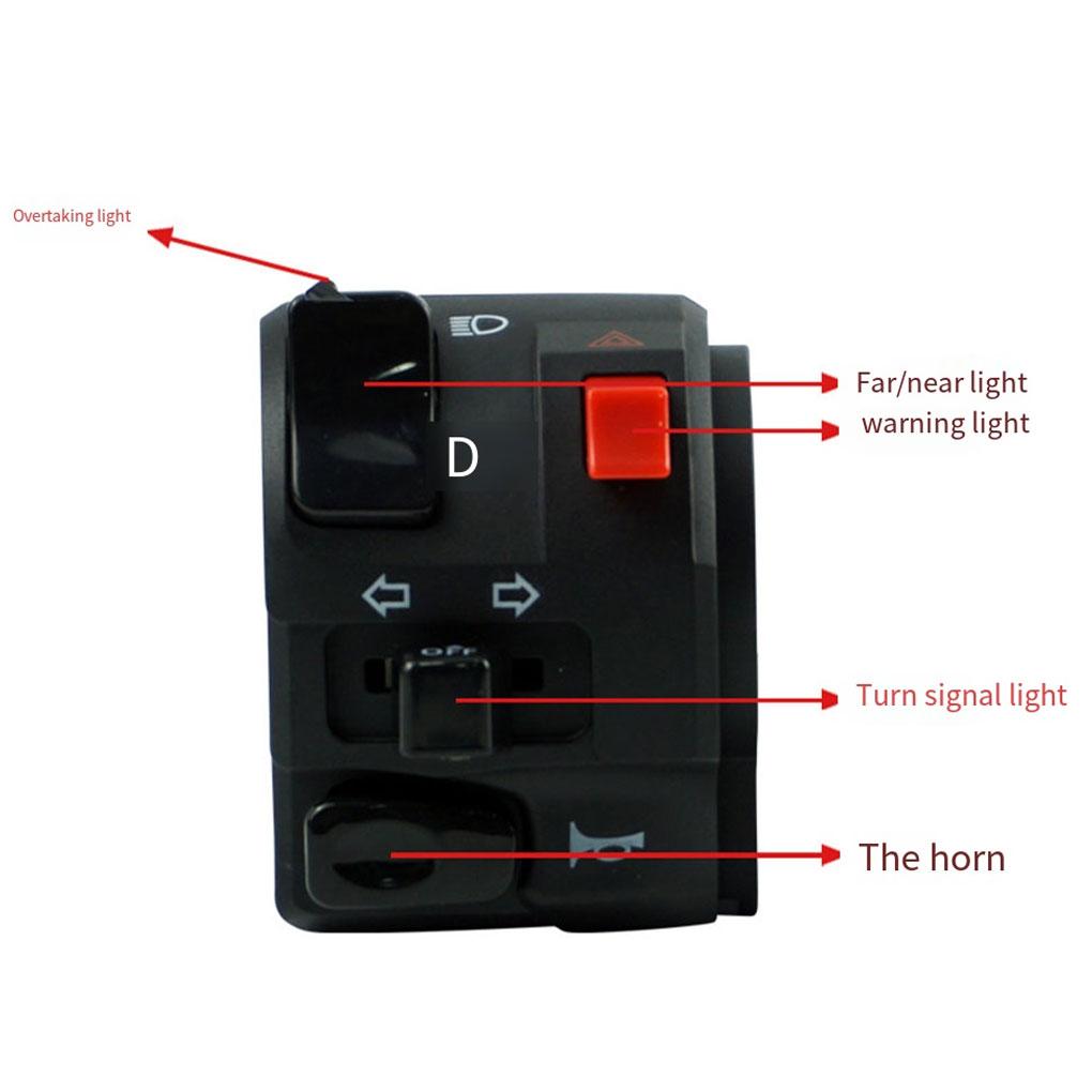 Motorcycle Switch Motorbike Speaker Button Signal Light Controller Electric Start Handlebar Spare Parts Assembled