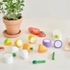 [Renewal] Essential Toy Wooden Kitchen Play Props Children’s Household Pretend Play Toy Vegetable Set (Built-in Magnet), Korean Bath Toys