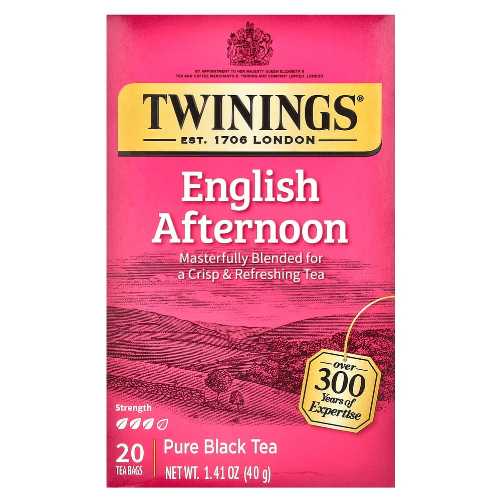 Twinings Pure Black English Afternoon Tea, 20 Tea Bags, 40g (1.41oz)