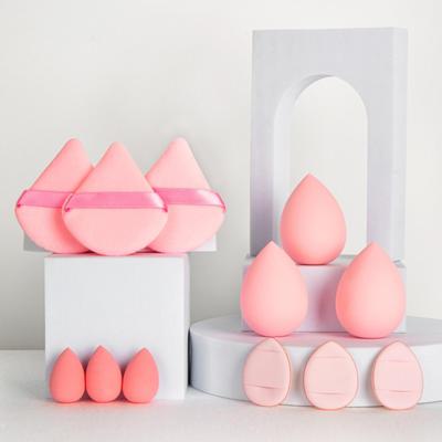 12 adet makyaj süngeri ve ponpon seti, makyaj aletleri, Üçgen ponpon, makyaj süngeri, Parmak ponponu, Mini hava yastığı