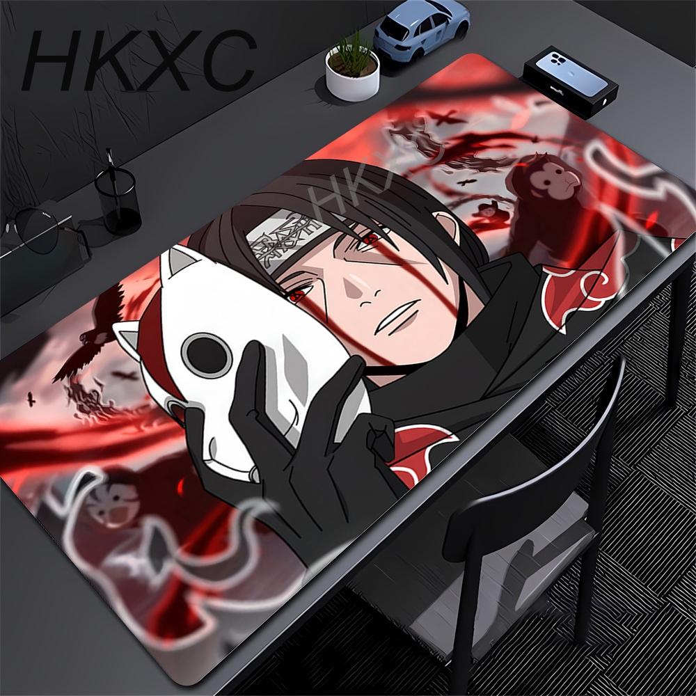 Laptop Gaming Desk Mat Black And White Manga Mousepad Anime Office Computer Naruto Uzumaki Mouse Pad Carpet Gamer Keyboard Pads
