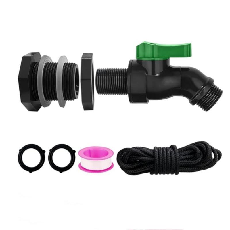 American Standard 3/4GHT Garden Hose Threaded Partition Plastic Bucket Faucet Rainwater Drum Container Lower Nozzle