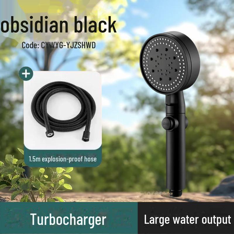 

Ручная душевая головка Black Warrior с 5 скоростями и функцией остановки подачи воды одной кнопкой