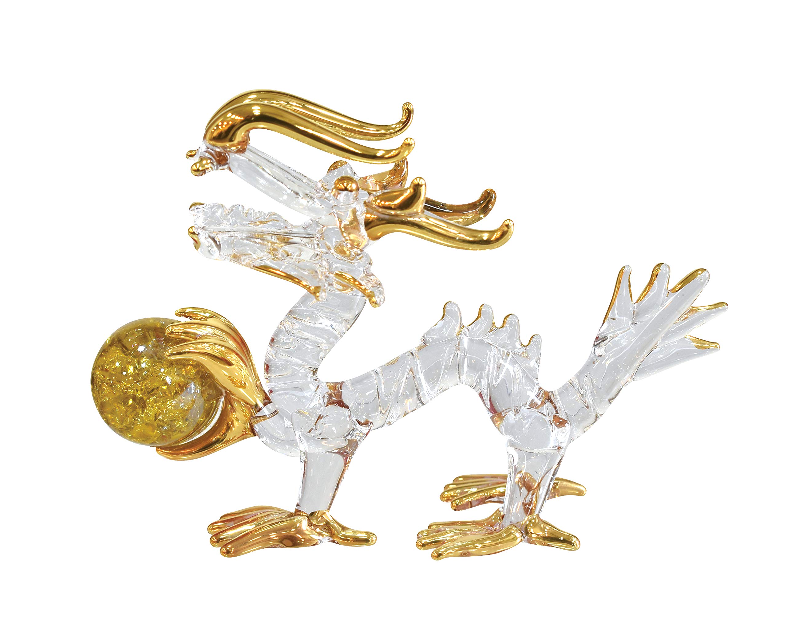 

Fourcart Handmade Glass Feng Shui Wealth Dragon, 2-inch