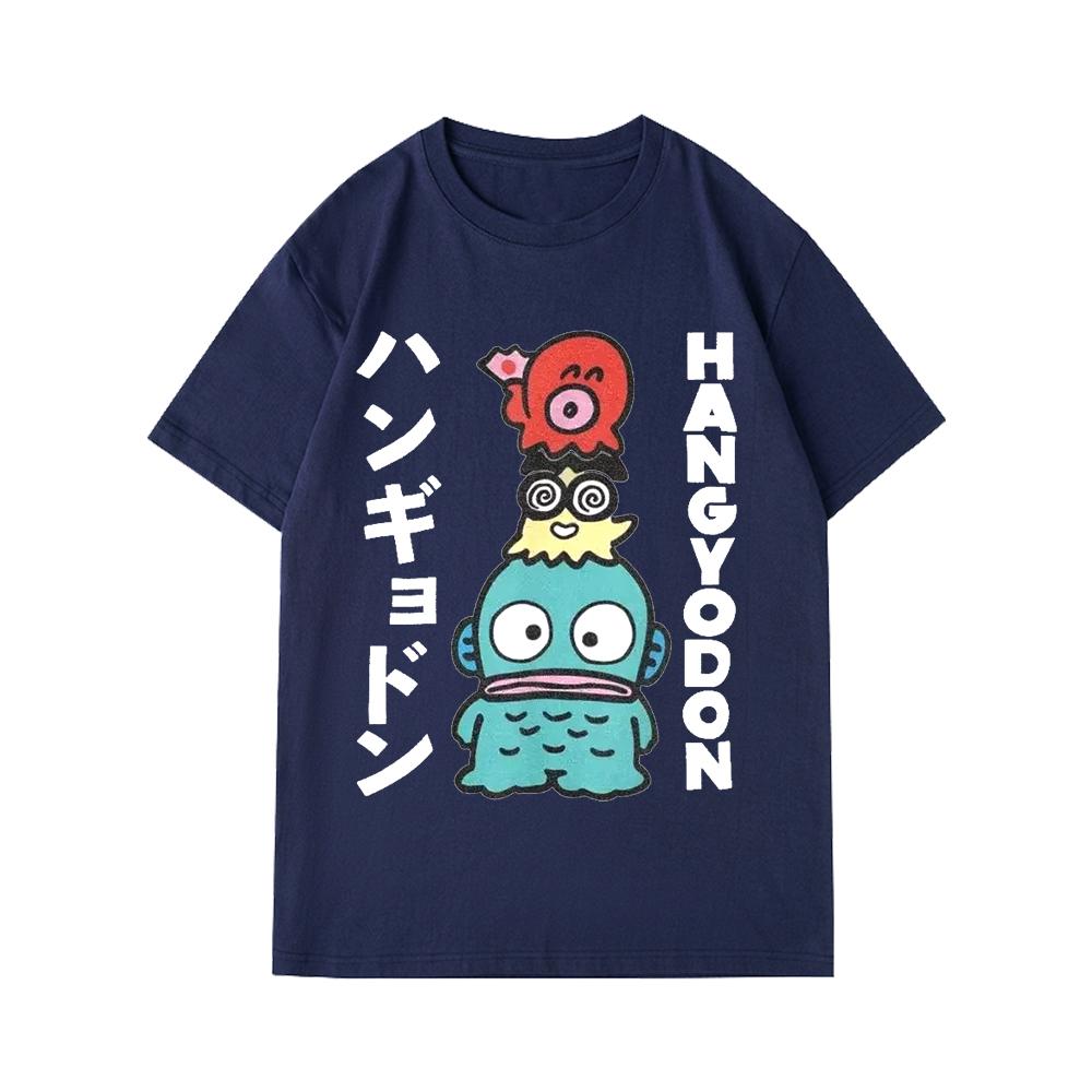 Hangyodon Japonské pro Muže Ženy Tričko Vintage Topy Košile Dámské Krátký Rukáv Léto Dámské Oblečení Y2k Top Dámské Oblečení