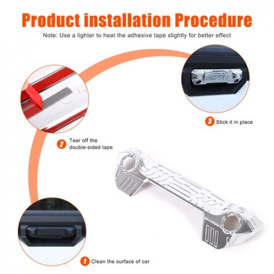 Mecha Silver ABS Tailgate Handle Cover Trim For Toyota Tundra +