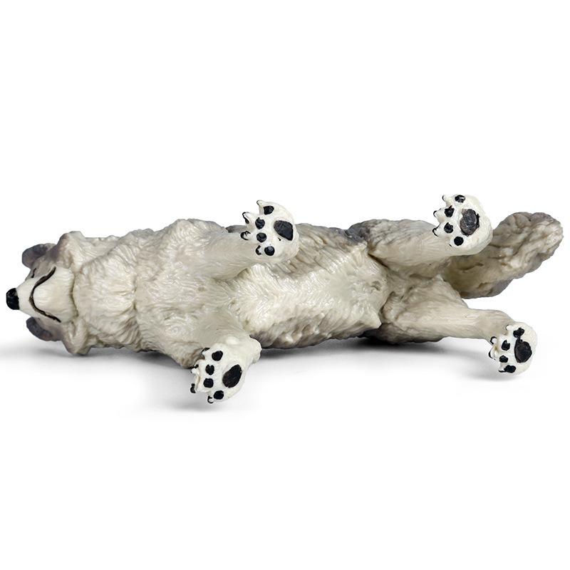 Large Solid Tibetan Gray Wolf Model - Children's Cognitive Toy Ornament