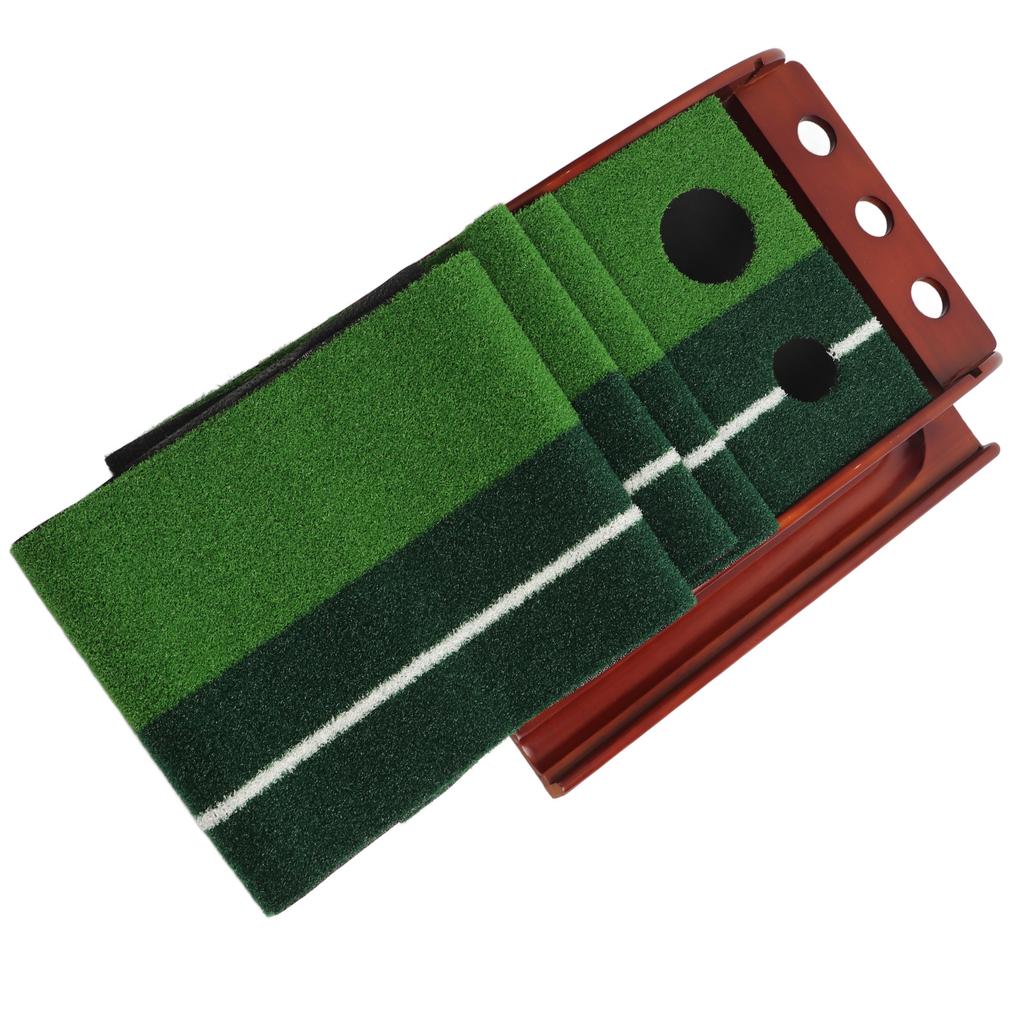 Mahogany Putting Practice Mat Indoor Putter Exercise Blanket Putting Practice Set for Sports