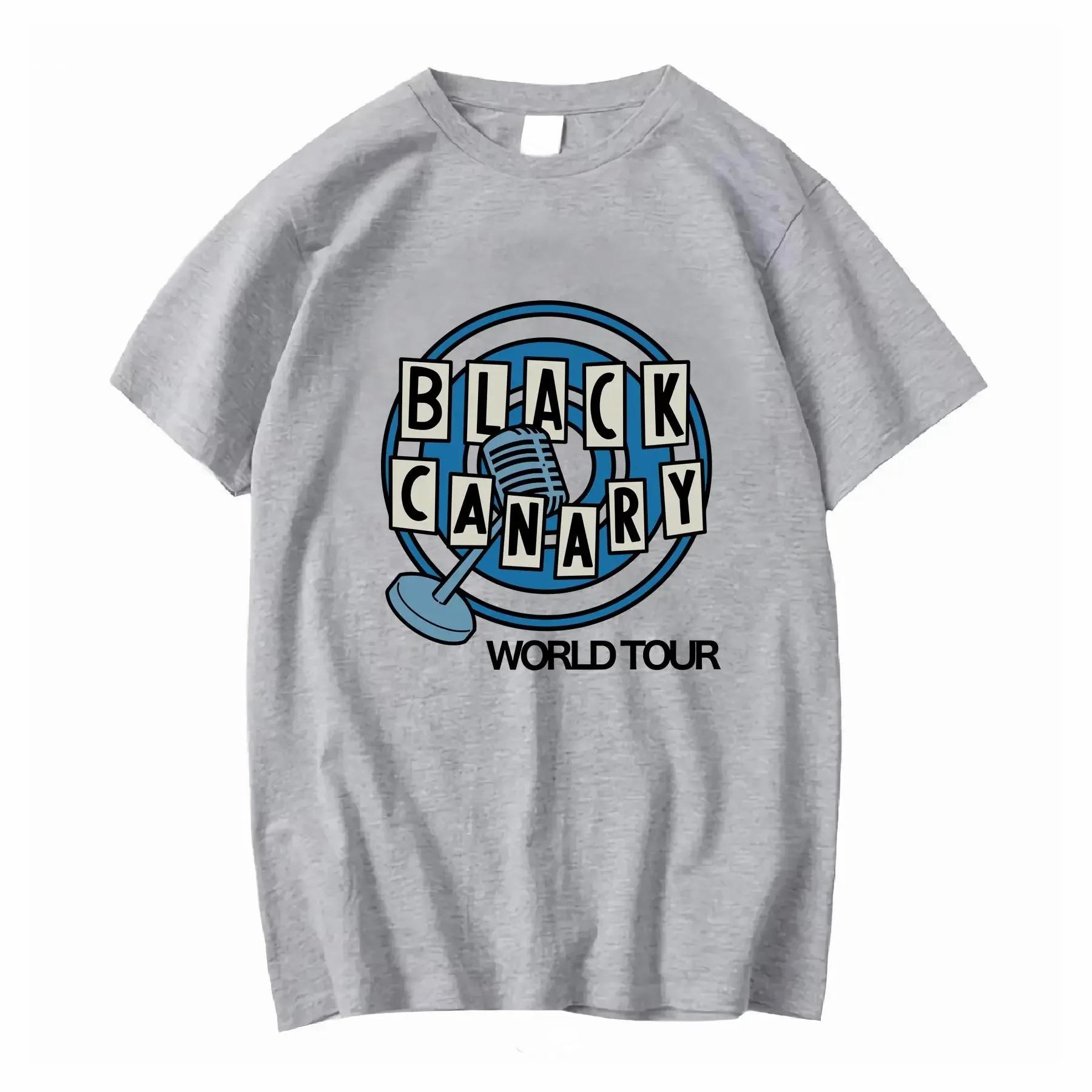 Cute letter Black Canary print pattern Tshirt for summer casual fashion round neck short sleeved Womens Tshirt S