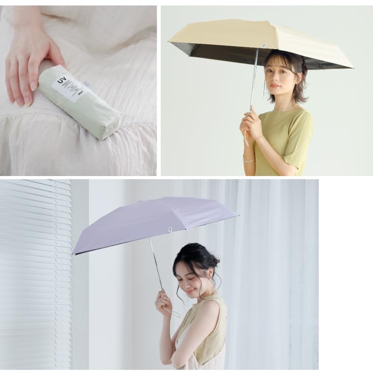 Baby Black UV UPF Suitable for Rain or Folding 50cm Perfect for or Any [2024] Wpc. Ultra-Small Parasol, (100% Shading, 100% Protection, 50+, Shine)