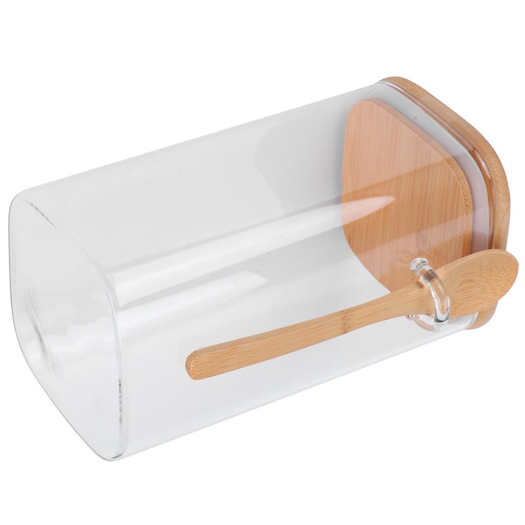 Quadratisches Vorratsglas mit Löffel Versiegelnder Gewürzbehälter Kaffeebohnenflasche für Küche 1200 ml