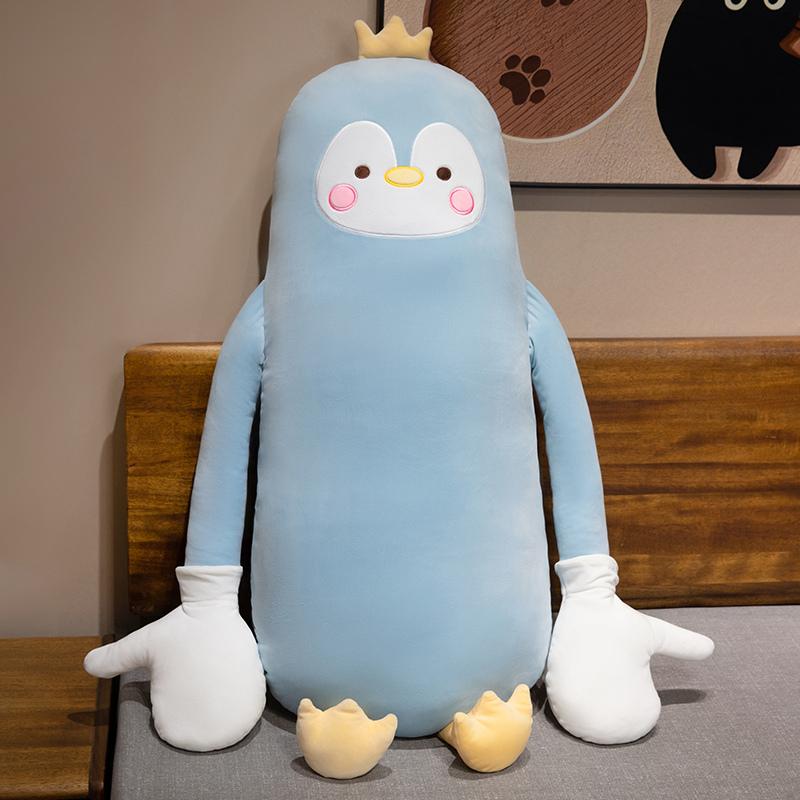 85-115cm Long Penguin/Chick Pillow Stuffed Soft Cartoon Animal Duck Bolster Plushie Sleeping Leg Support Peluche Birthday Gift