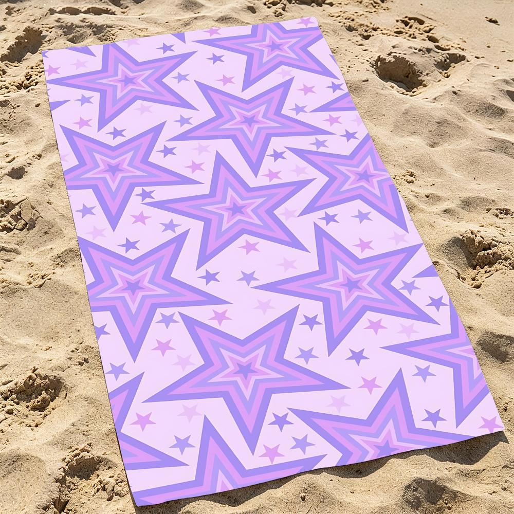 Dreamy Star Pattern Towel Beach Towel Oversized Super Absorbent Soft Swim BeachTowels for Men, Women