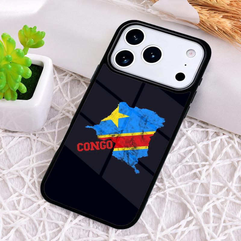 Congo Democratic Republic Flag Phone Case for iPhone 17 Air 16 15 11 12 14 13 Pro Max Shockproof Cover