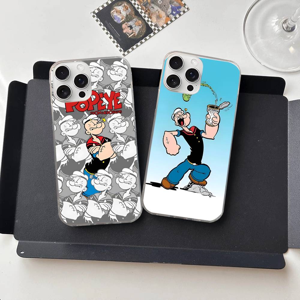 P-PopeyeS The SailorS For IPhone 14 Pro Max 13 17 11 16 12 15 Air Plus Satin Colorful Phone Case