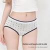 Girl Spring and Autumn Sweet Romantic Lace Pure Cotton 10A Antibacterial Extended Crotch Waist Triangle Briefs
