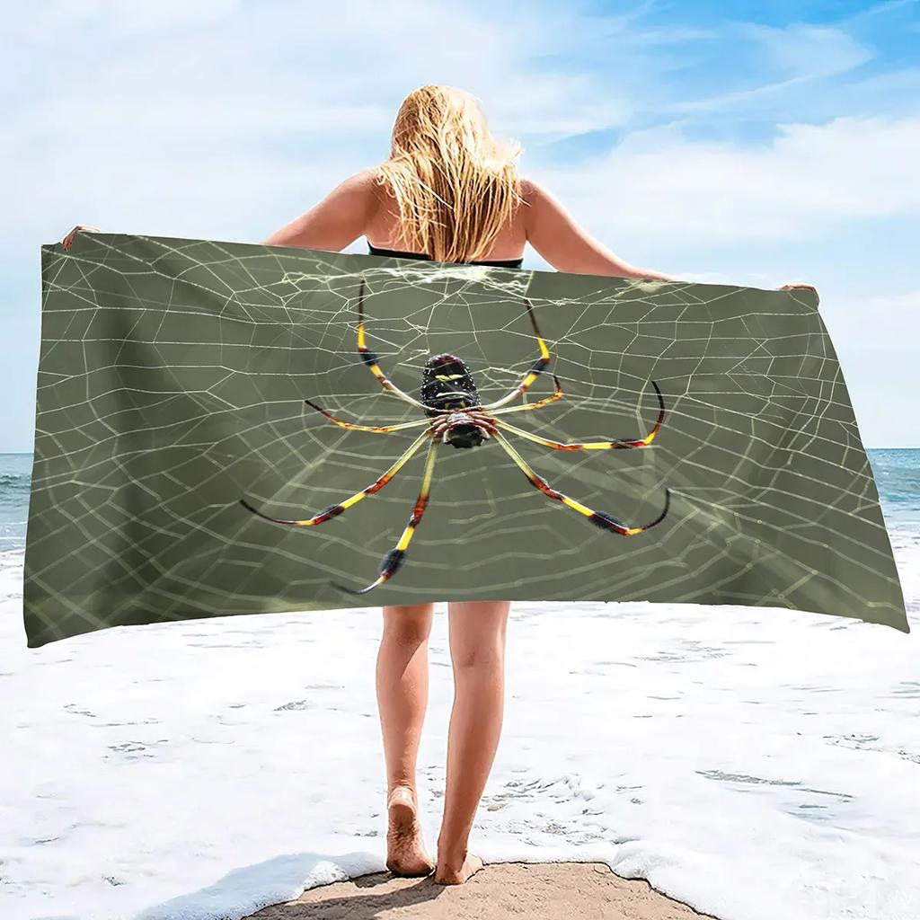 Spider Large Beach Towels,Soft Absorbent Oversized Sheet Quick Dry Sand Free Lightweight Oversized Large Microfiber Beach Towel