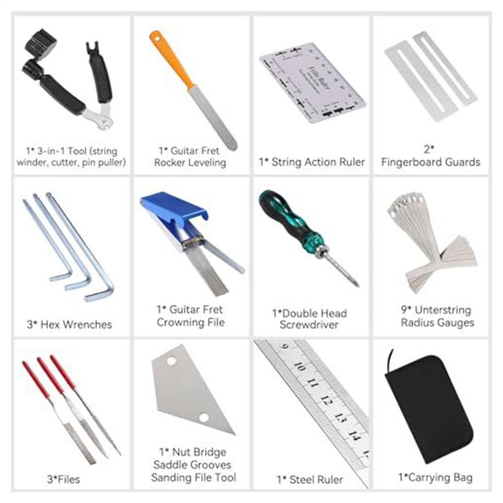 Guitar Maintenance Kit Acoustic Guitar Care Set Of 25 Musical Instruments Repair Tools For Studio Performance Home Travel Show