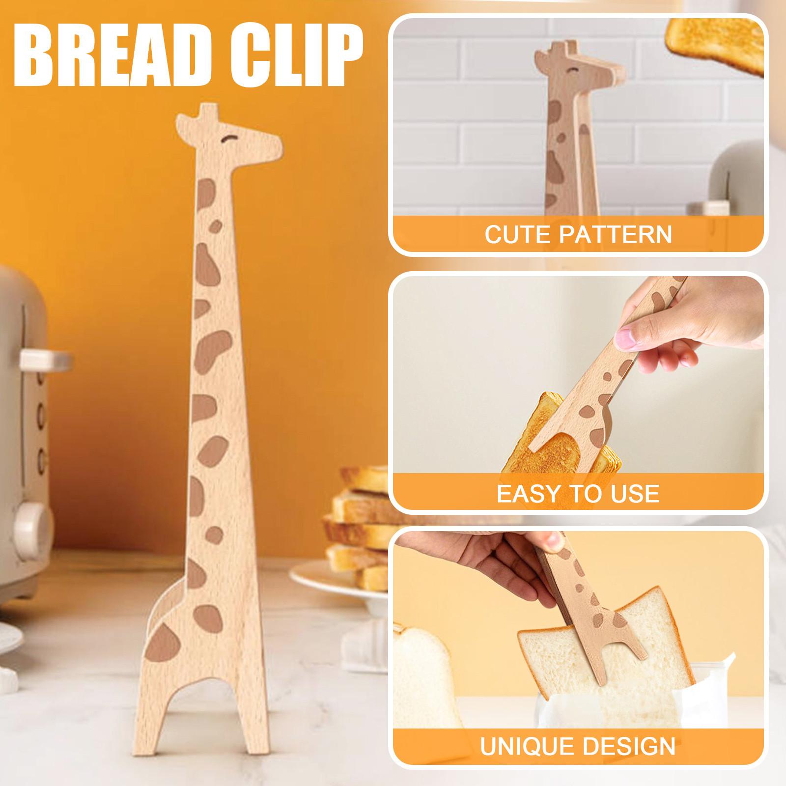 

Giraffe Toaster Clip Toaster Clip Bread Machine Clamp Tongs Wooden One Size